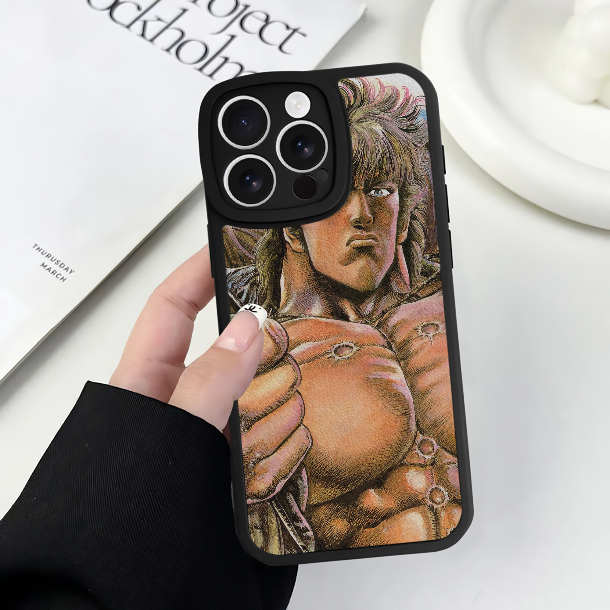 （画像用） 北斗の拳 Fist of the North Star 【iPhone 16シリーズ対応】シリコンスマホケース（レザー調） 材質：シリコン